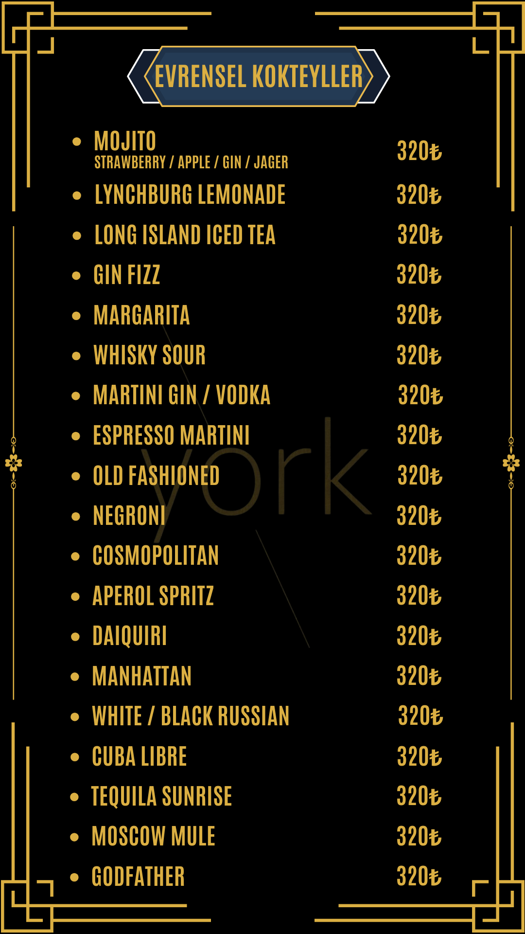 york-bahariye-menu