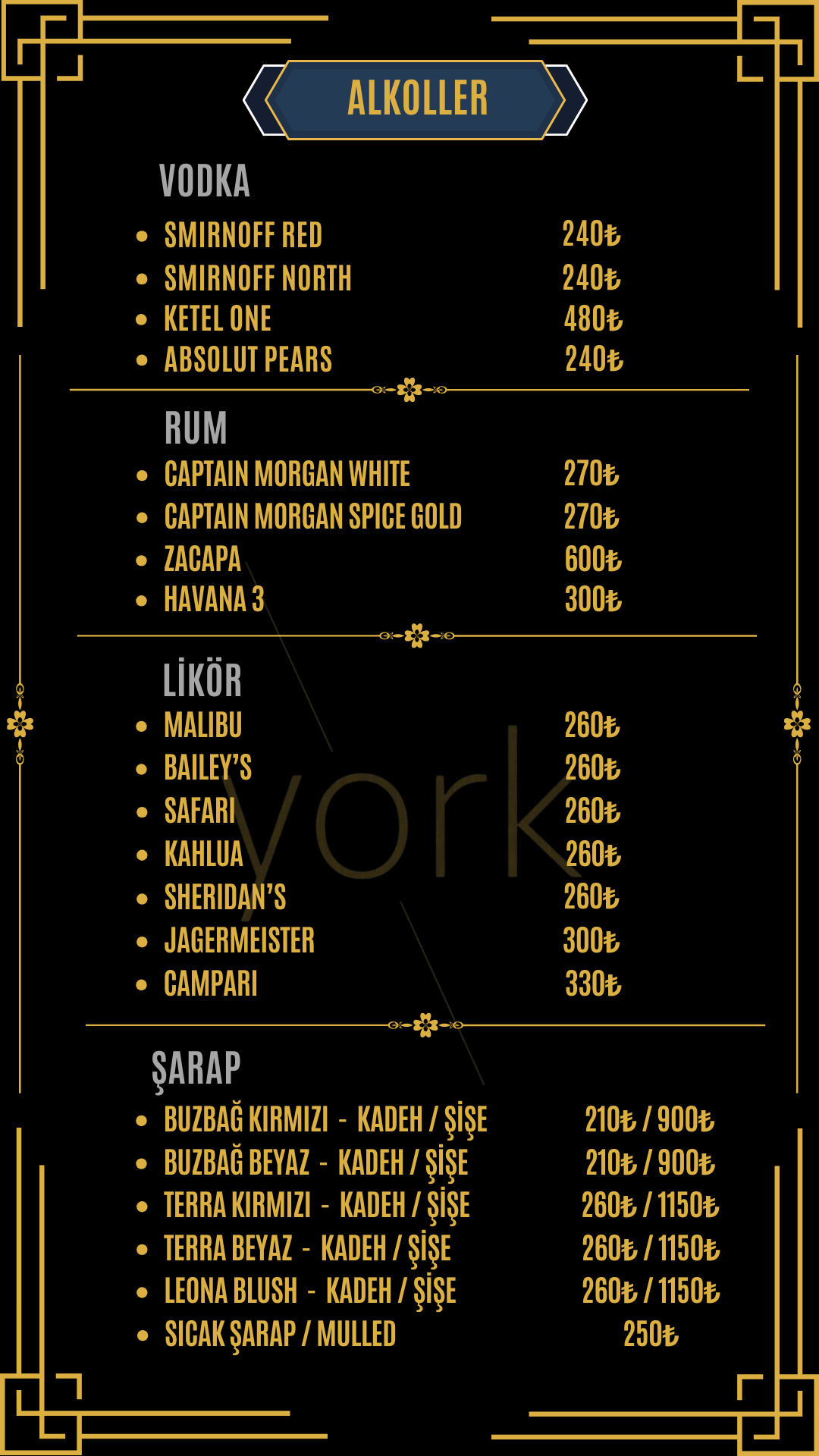 york-bahariye-menu
